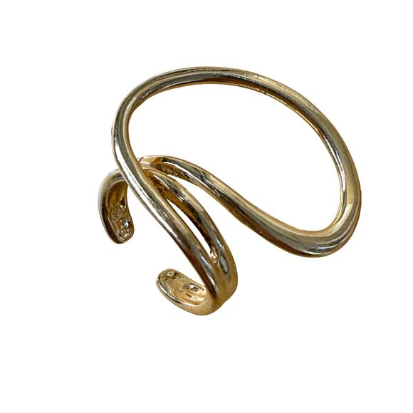 Gold Tone Spiral Wrap Statement Ring Size 7.5 - Picture 1 of 10